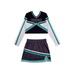 Making long-sleeved cheerleading cheerleading suit custom-made V-neck stripe contrast color cheerleading uniform cheerleading uniform company CH216 Making long-sleeved cheerleading cheerleading suit custom-made V-neck stripe contrast color cheerleading uniform cheerleading uniform company CH216
